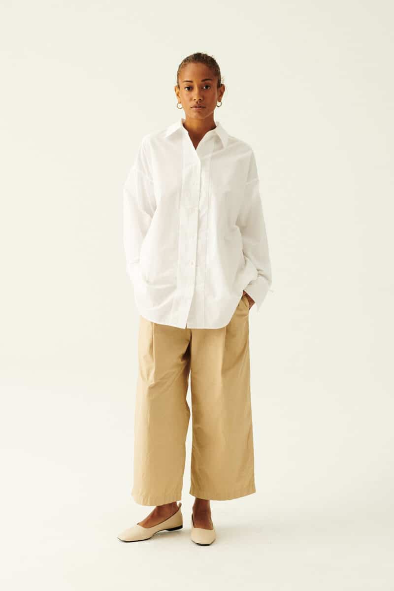 SIGNE GARMENT DYED POPLIN - WHITE