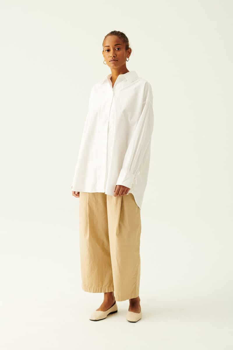SIGNE GARMENT DYED POPLIN - WHITE - Image 8