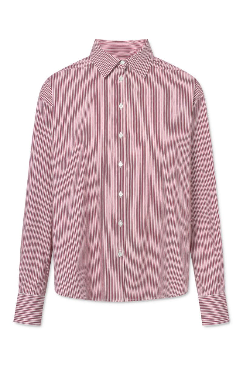 BOBBI SHIRT VENICE STRIPE - WINE RED - Image 4