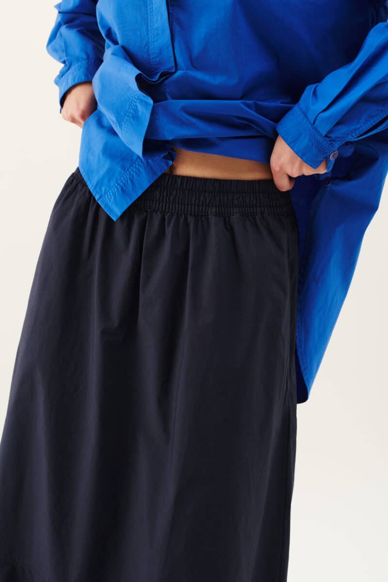 PETULA ORGANIC GARMENT DYED POPLIN - DARK NAVY