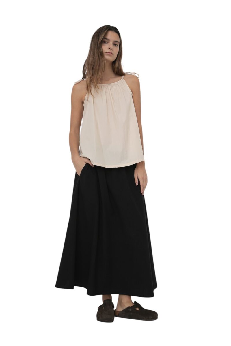 AGNES SKIRT SEERSUCKER - BLACK - Image 2