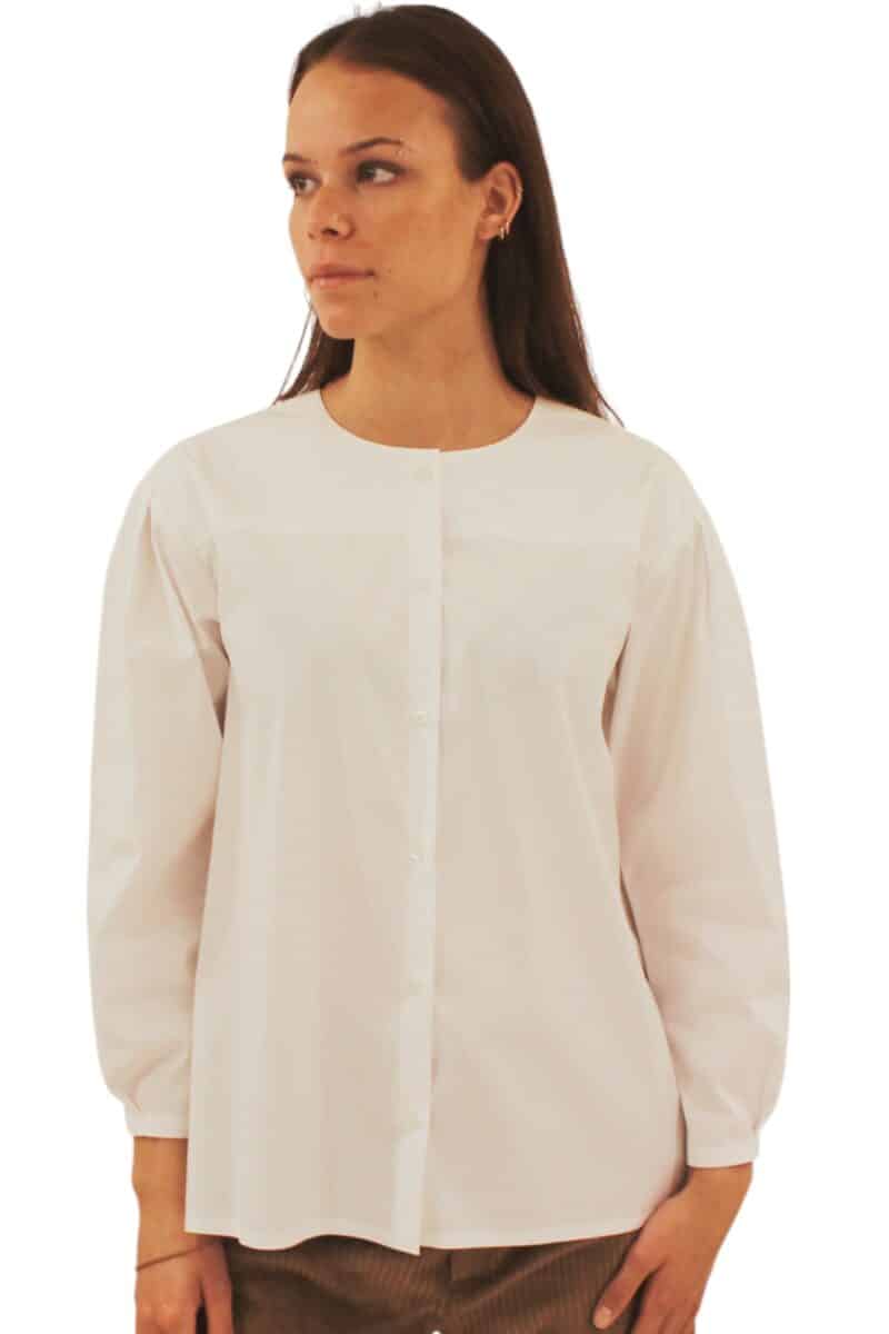 CELINA SHIRT FANCY POPLYN - WHITE