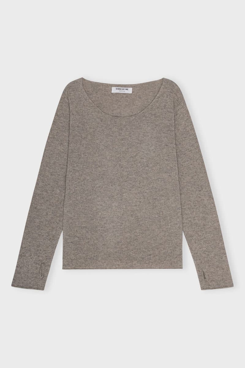 REBECCA O-NECK BLOUSE - DARK SAND