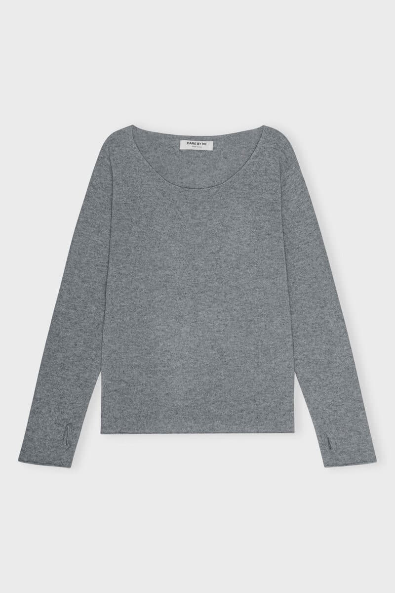 REBECCA O-NECK BLOUSE - MID GREY