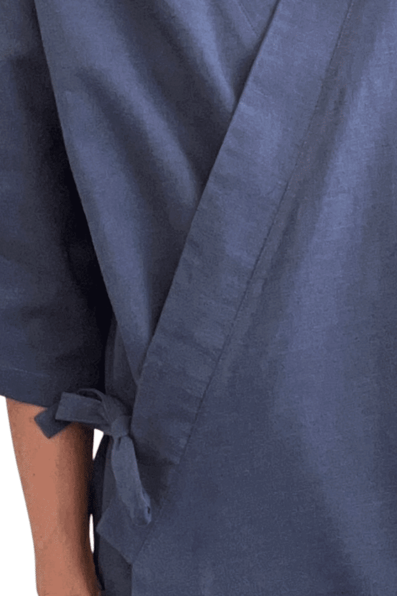 SERGEI SHIRT STRUCTURED COTTON - BLUE